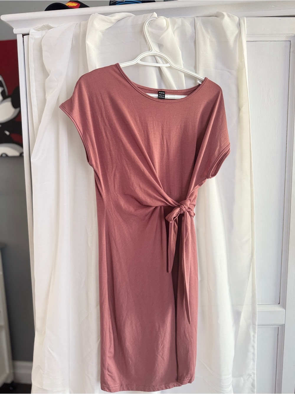 SHEIN Rosewood Midi Dress with Side Knot